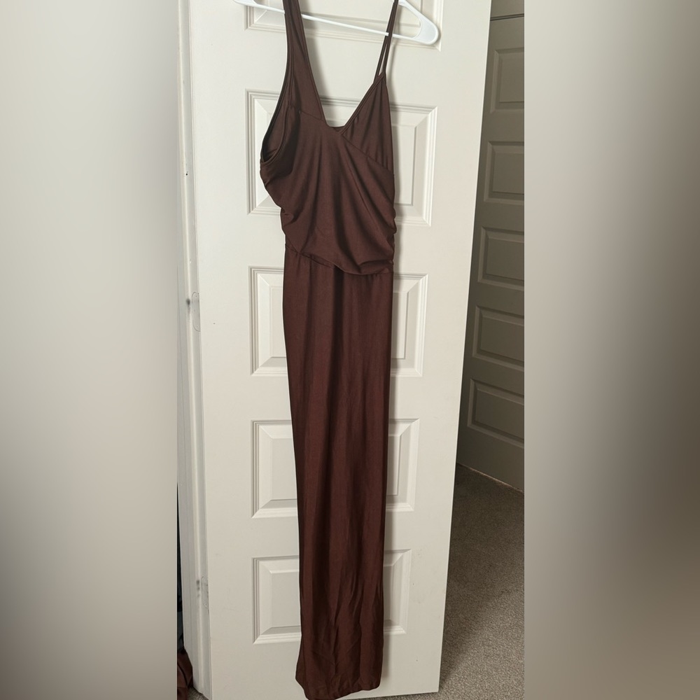 brown long dress